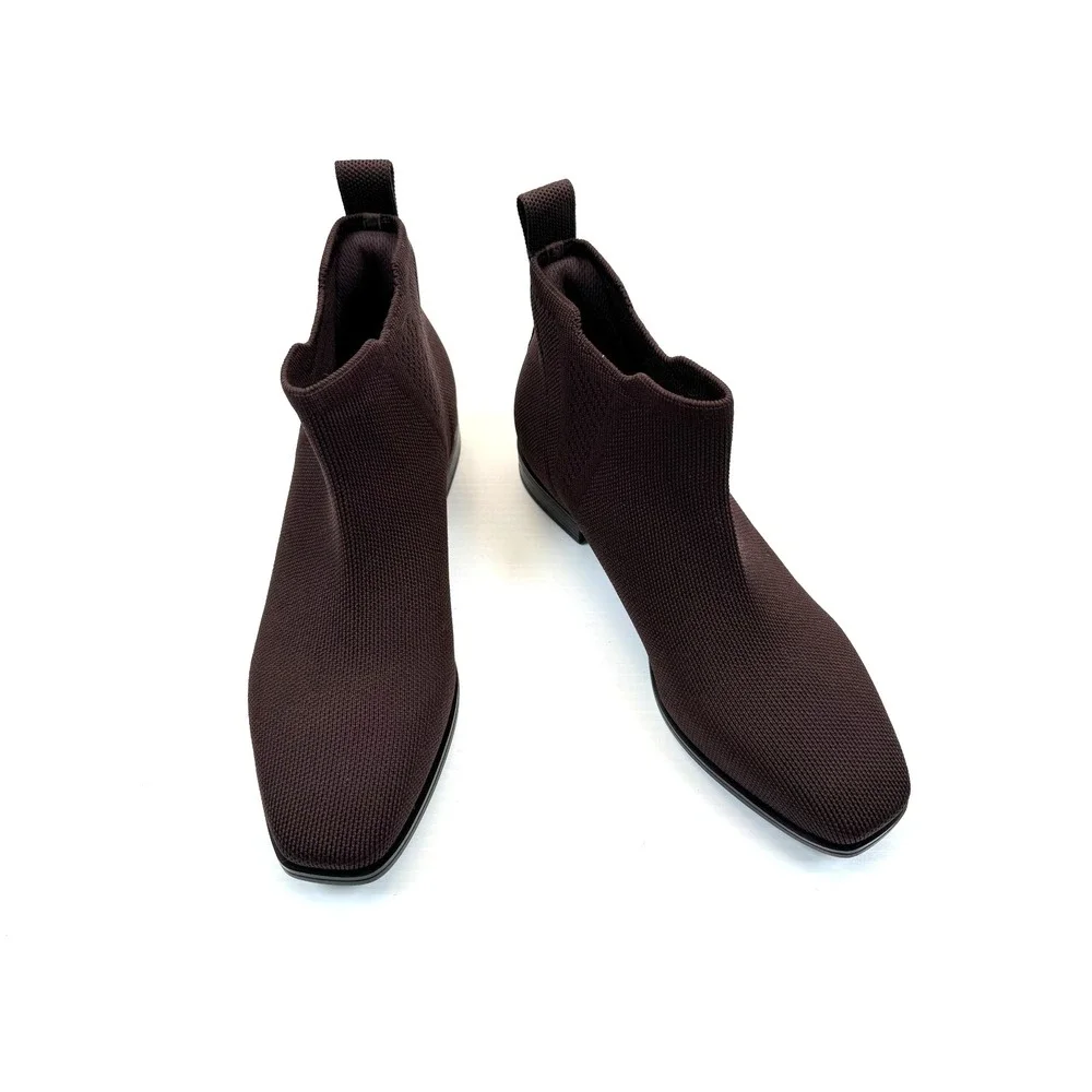 Vivaia Ryan Slip-On Booties Women 37.5 US‎ 7 NWOT Square Toe Chelsea Ankle Boots